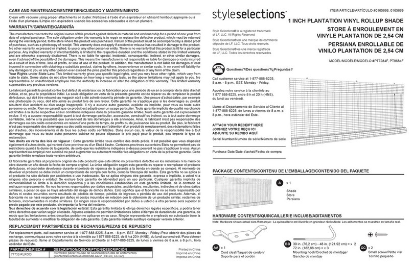 Style selections PT7284F User manual