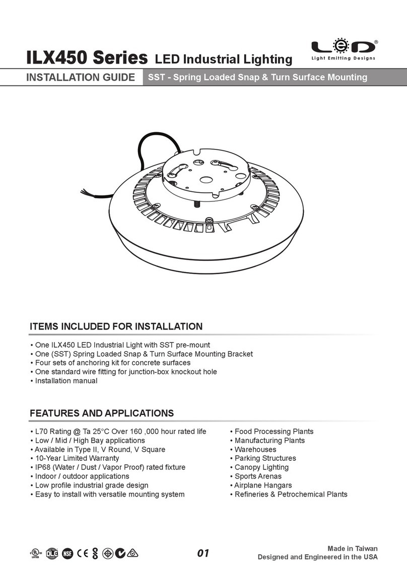 Light Emitting Designs ILX450 Series installation guide
