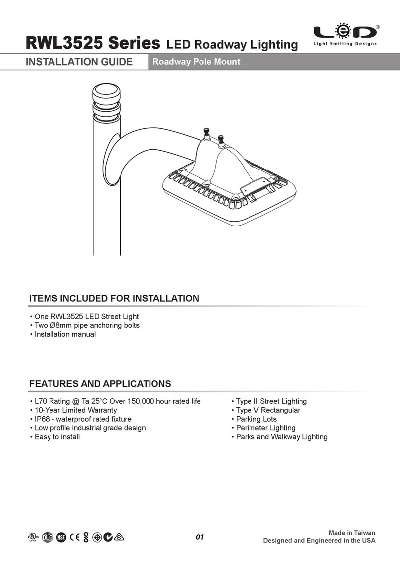 Light Emitting Designs RWL3525 Series installation guide