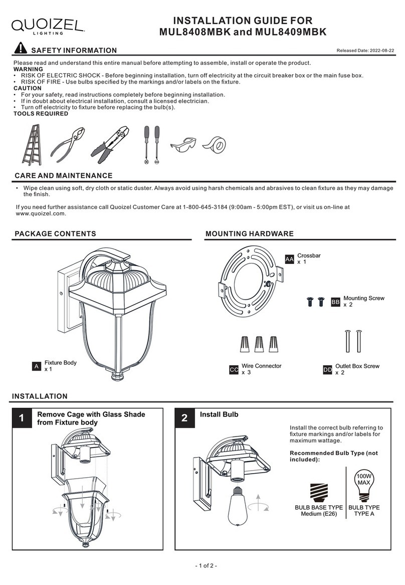 Quoizel MUL8408MBK User manual