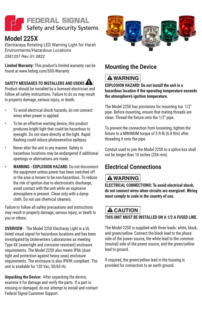 Federal Signal Corporation ELECTRARAY 225X instruction manual Federal Signal Corporation ELECTRARAY 225X instruction manual