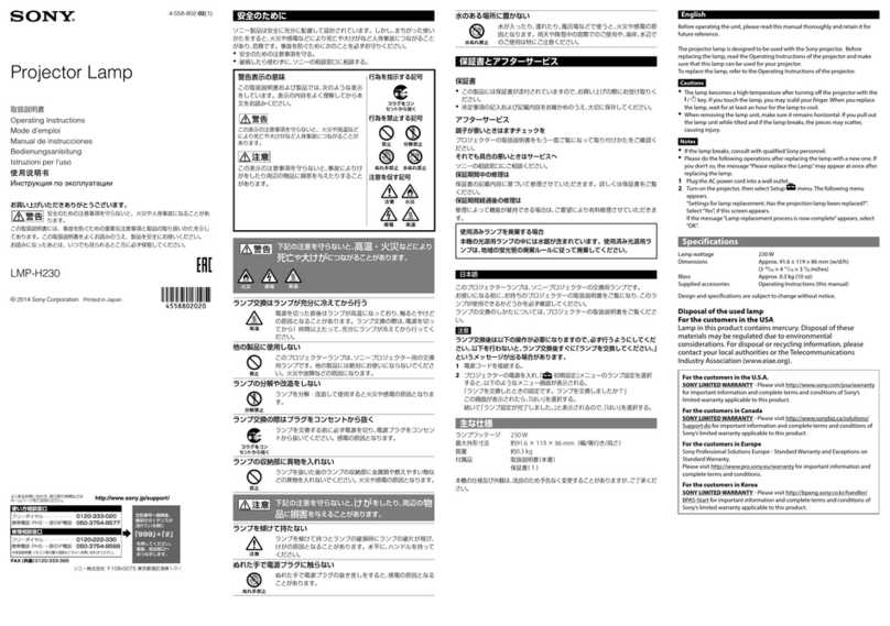 Sony LMP-H230 User manual