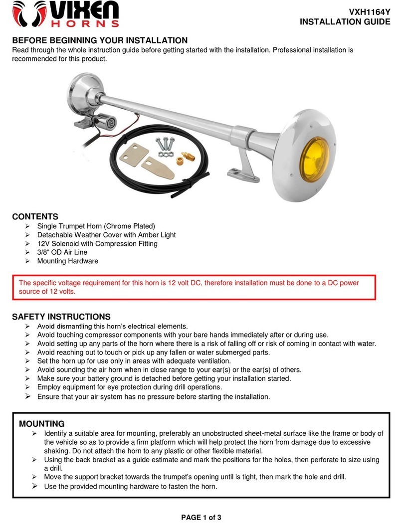 Vixen Horns VXH1164Y installation guide Vixen Horns VXH1164Y installation guide