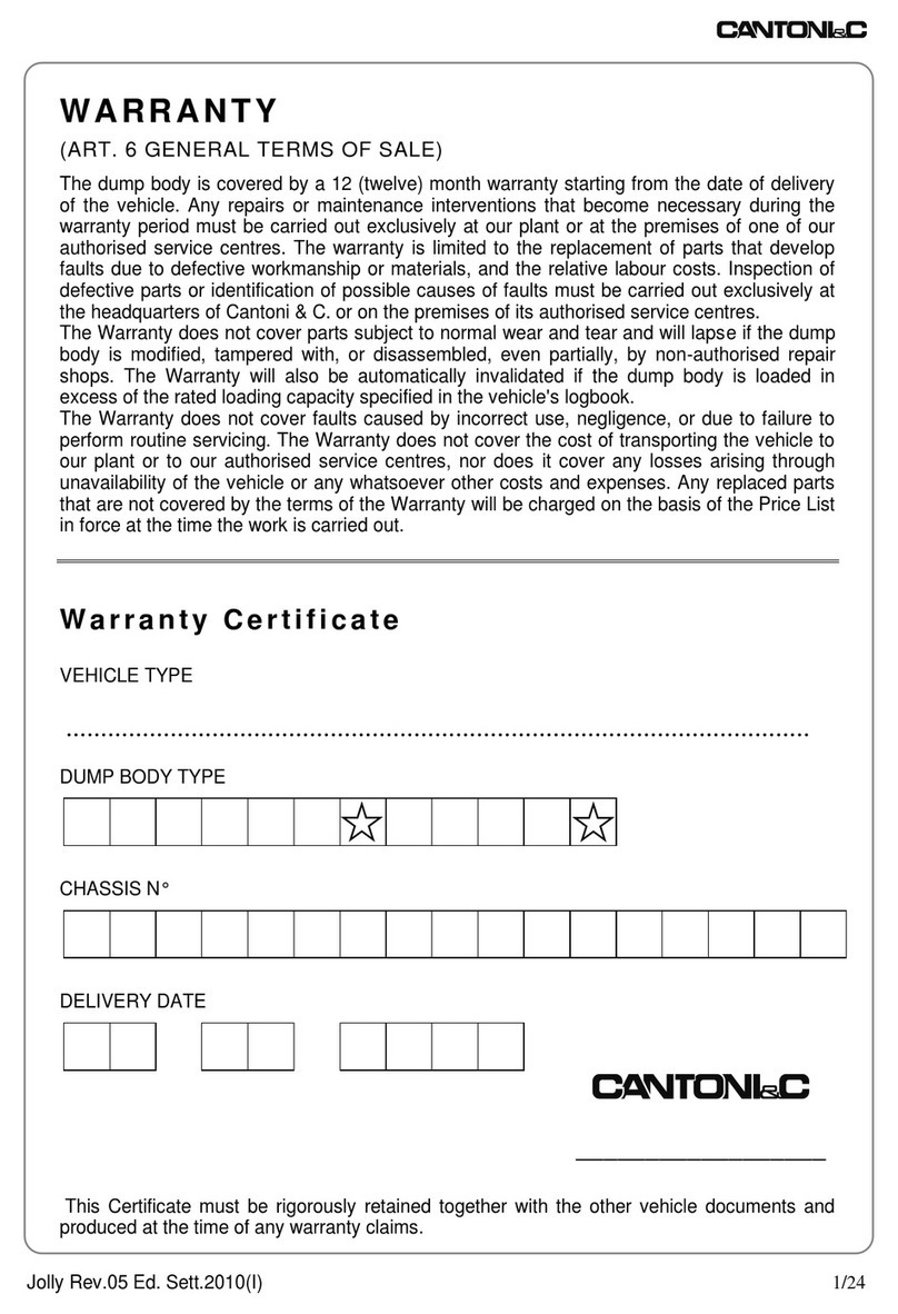 Cantoni JOLLY 2010 User and maintenance handbook