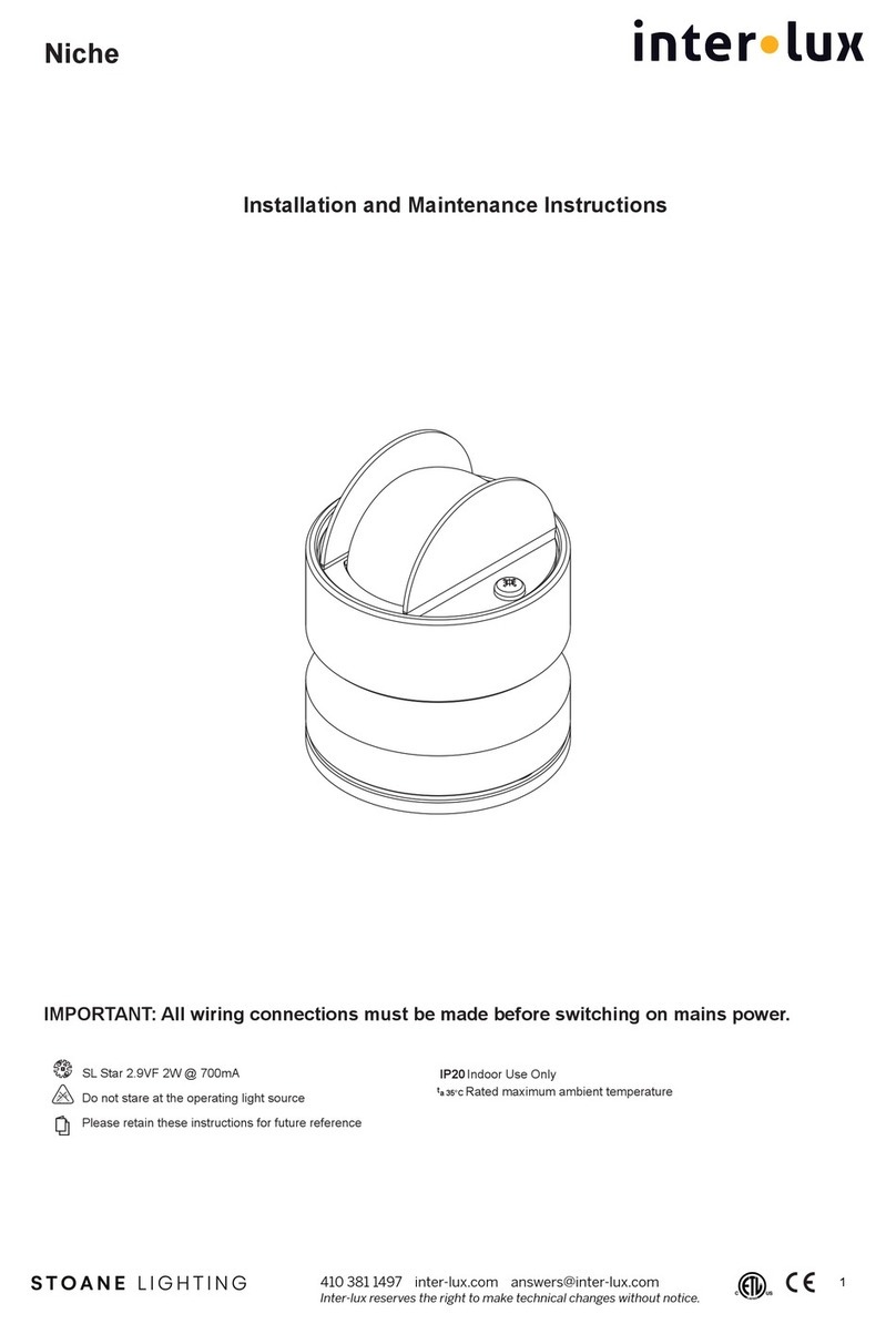 Stoane Lighting inter-lux Niche Installation and maintenance instructions
