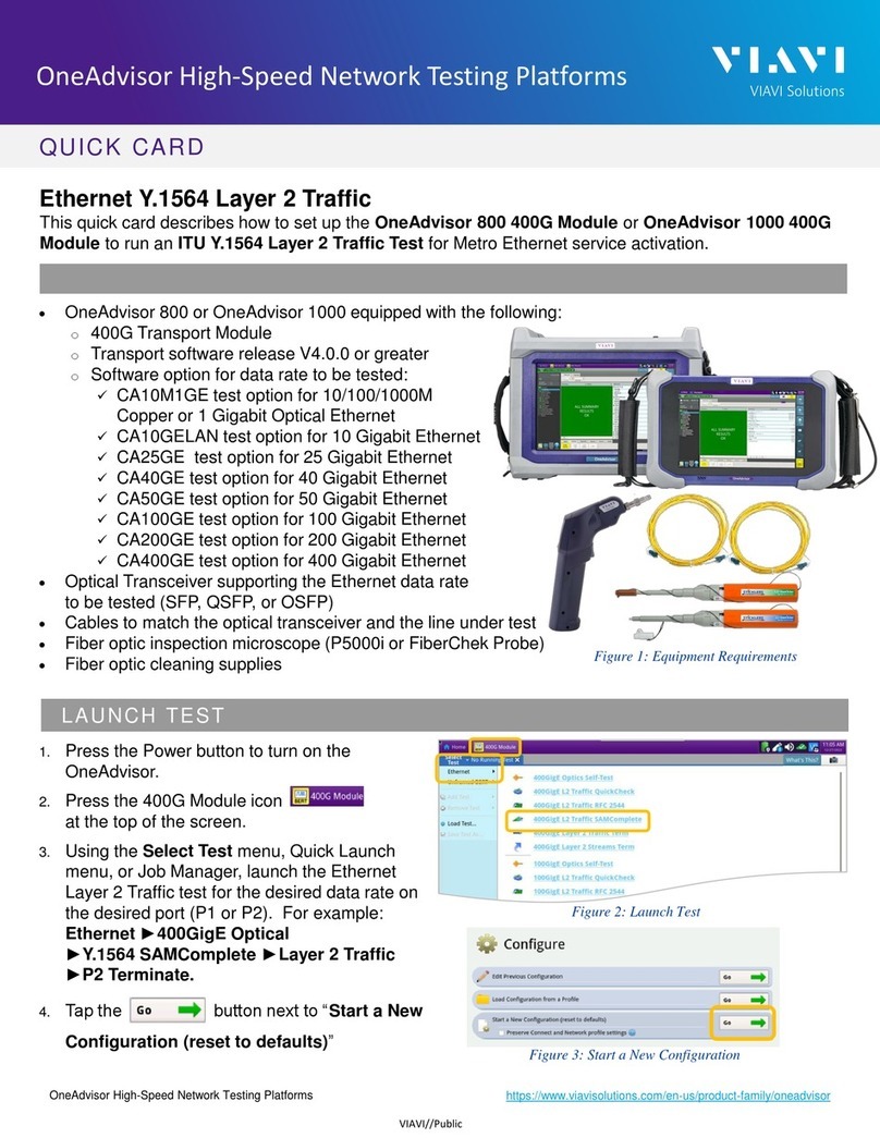 Viavi OneAdvisor 800 400G Module Quick Card User Guide