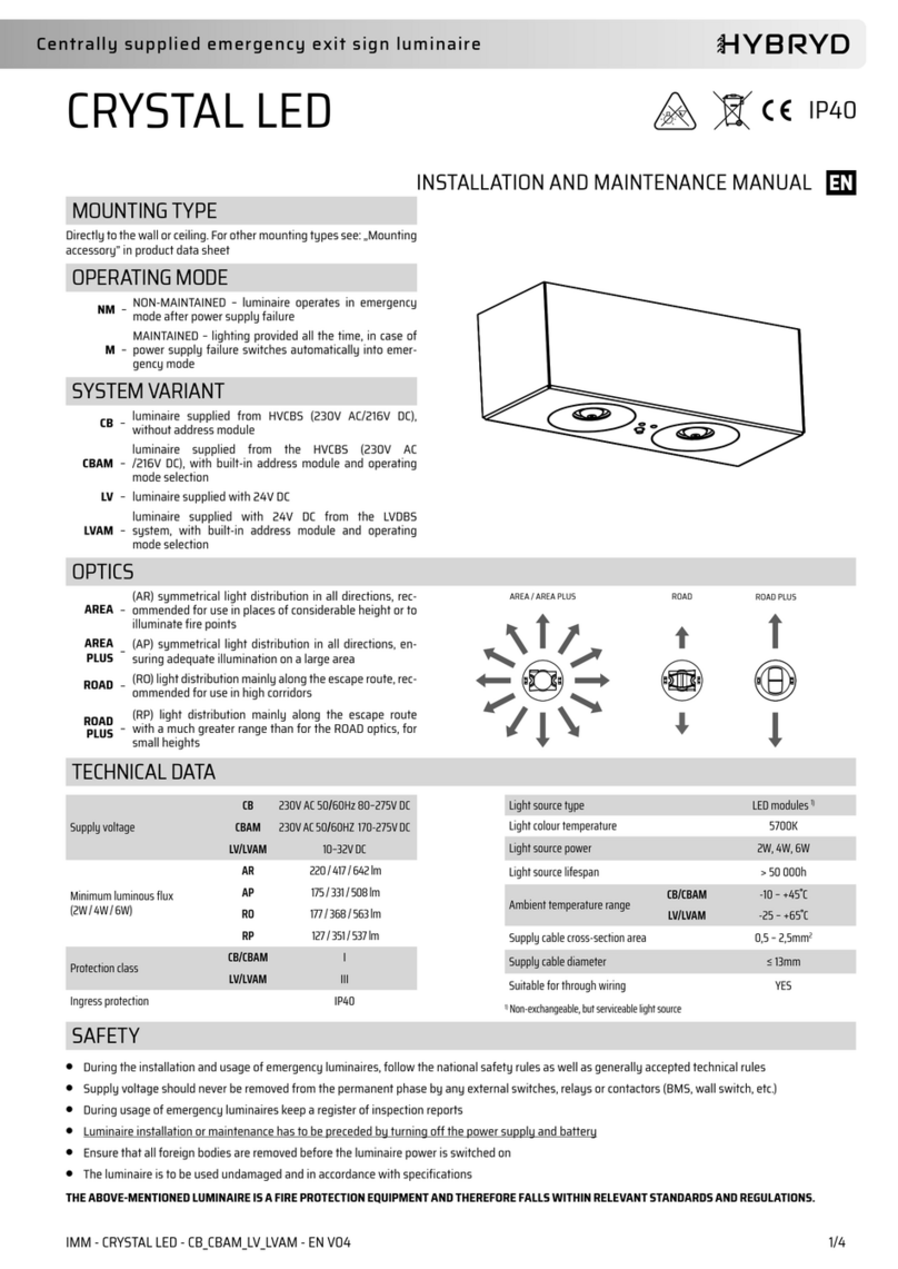 HYBRYD CRYSTAL LED Installation and maintenance manual