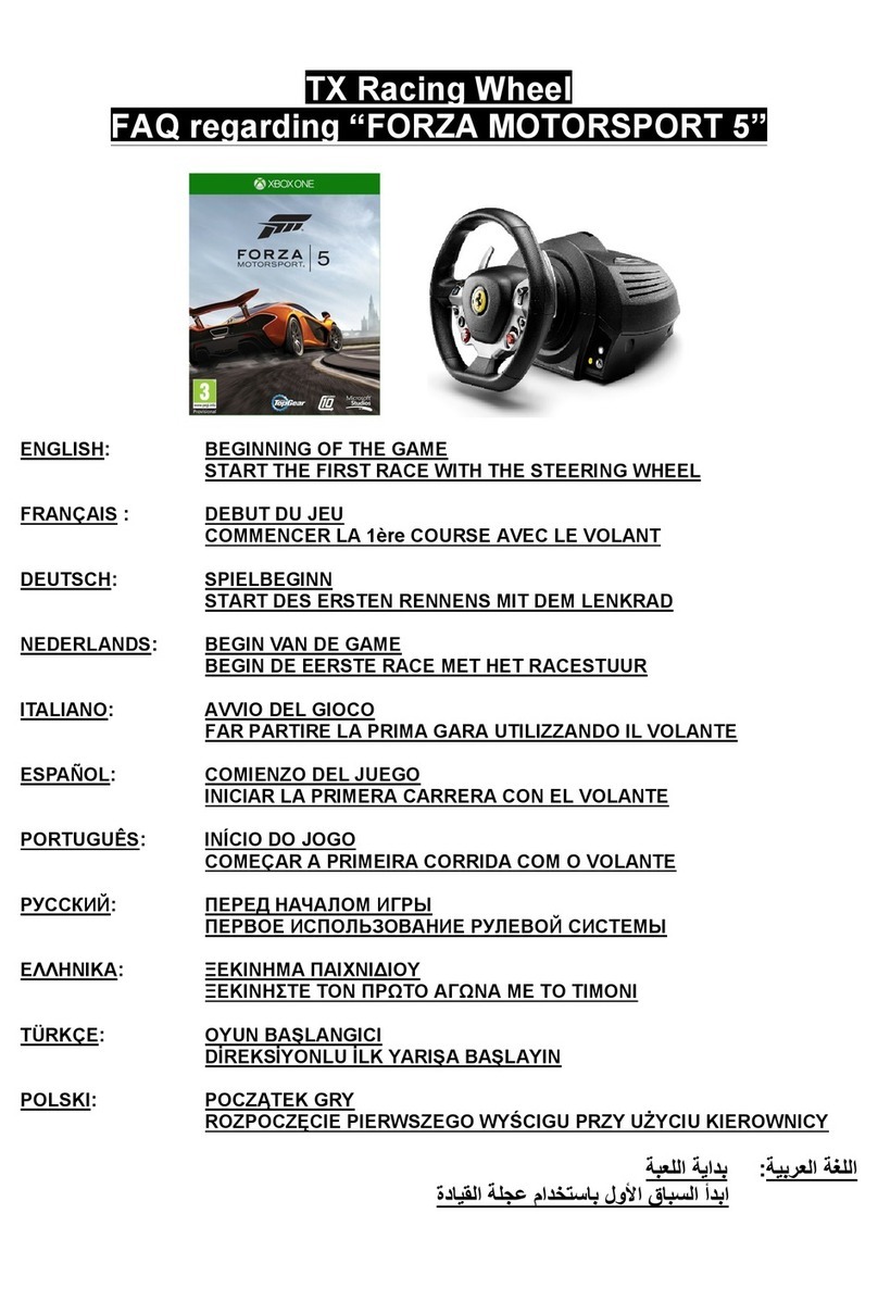 Thrustmaster FORZA MOTORSPORT 5 quick start guide Thrustmaster FORZA MOTORSPORT 5 quick start guide
