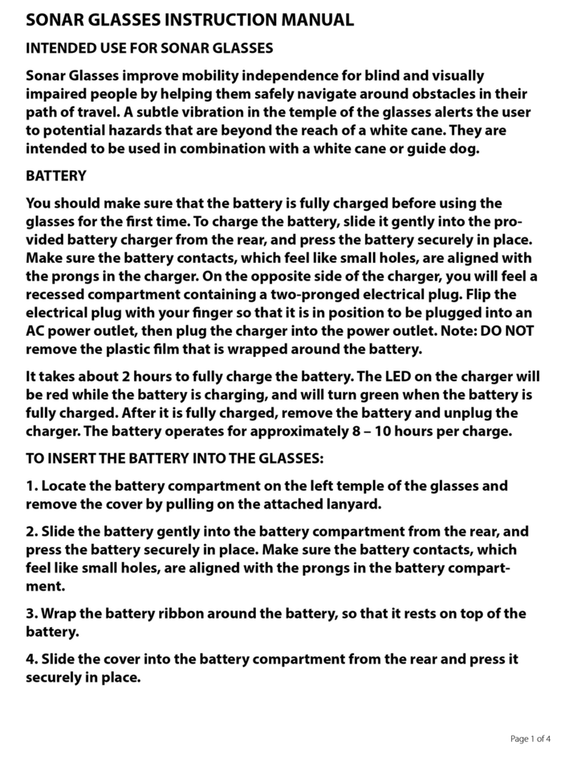 G-Technology Sonar Glasses User manual