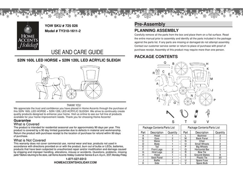 Home Accents Holiday TY310-1611-2 Use and care guide