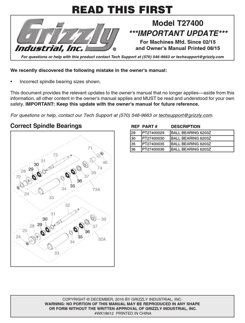Grizzly T27400 User manual Grizzly T27400 User manual