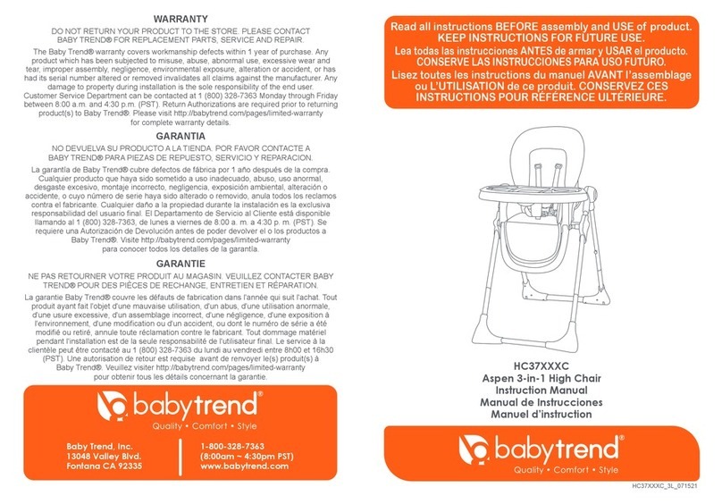 Baby Trend HC37 C Series instruction manual