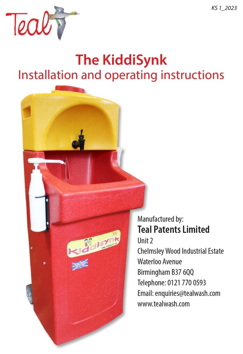 Teal KiddiSynk Installation and operating instructions Teal KiddiSynk Installation and operating instructions