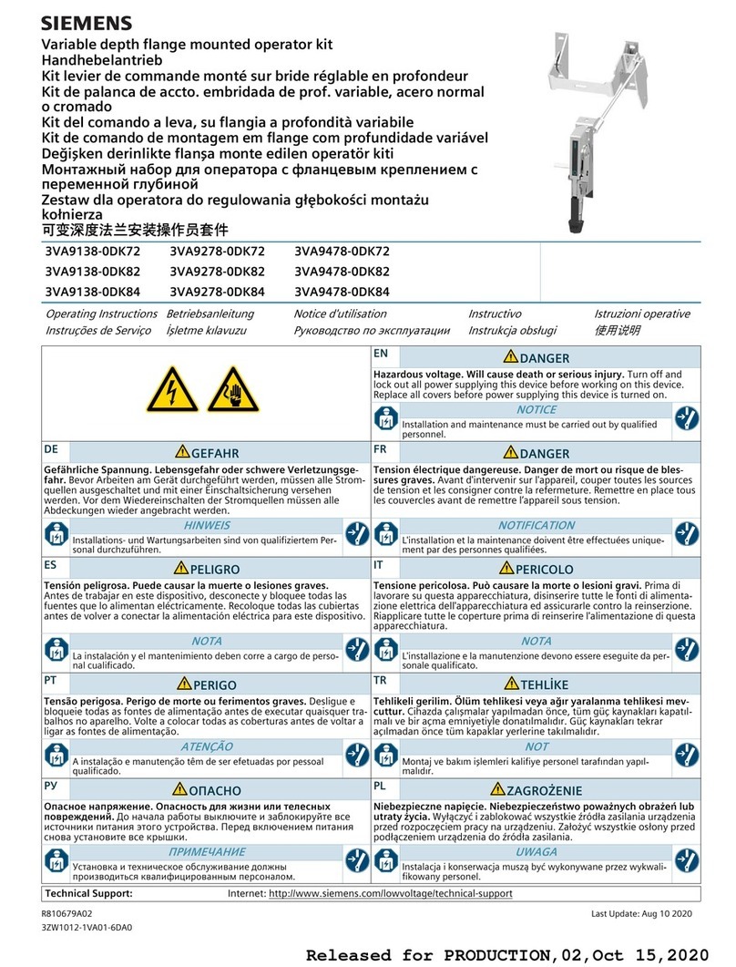 Siemens 3VA9138-0DK72 User manual