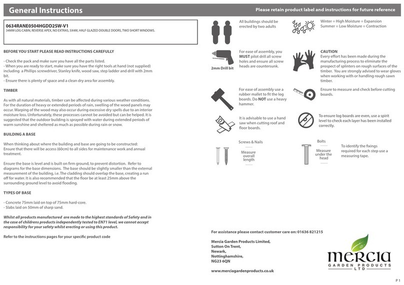 Mercia Garden Products 0634RANE0504HGDD2SW-V1 Instruction manual