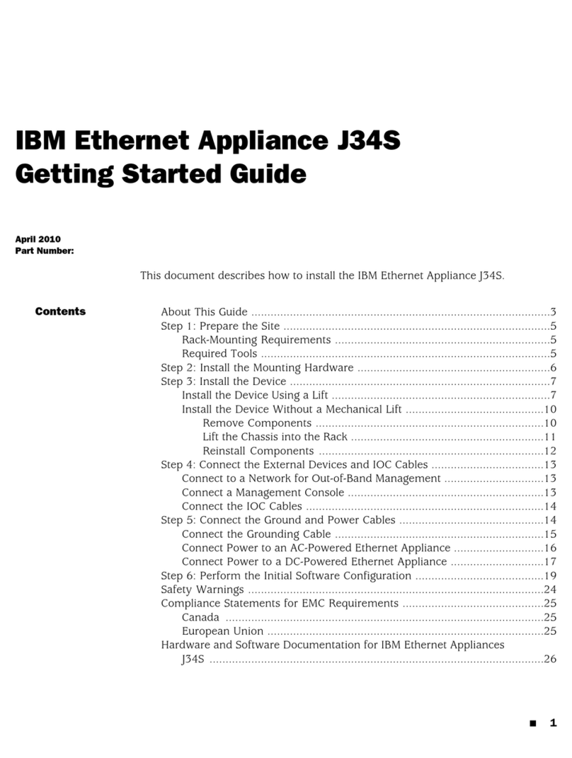 IBM Ethernet Appliance J34S User manual