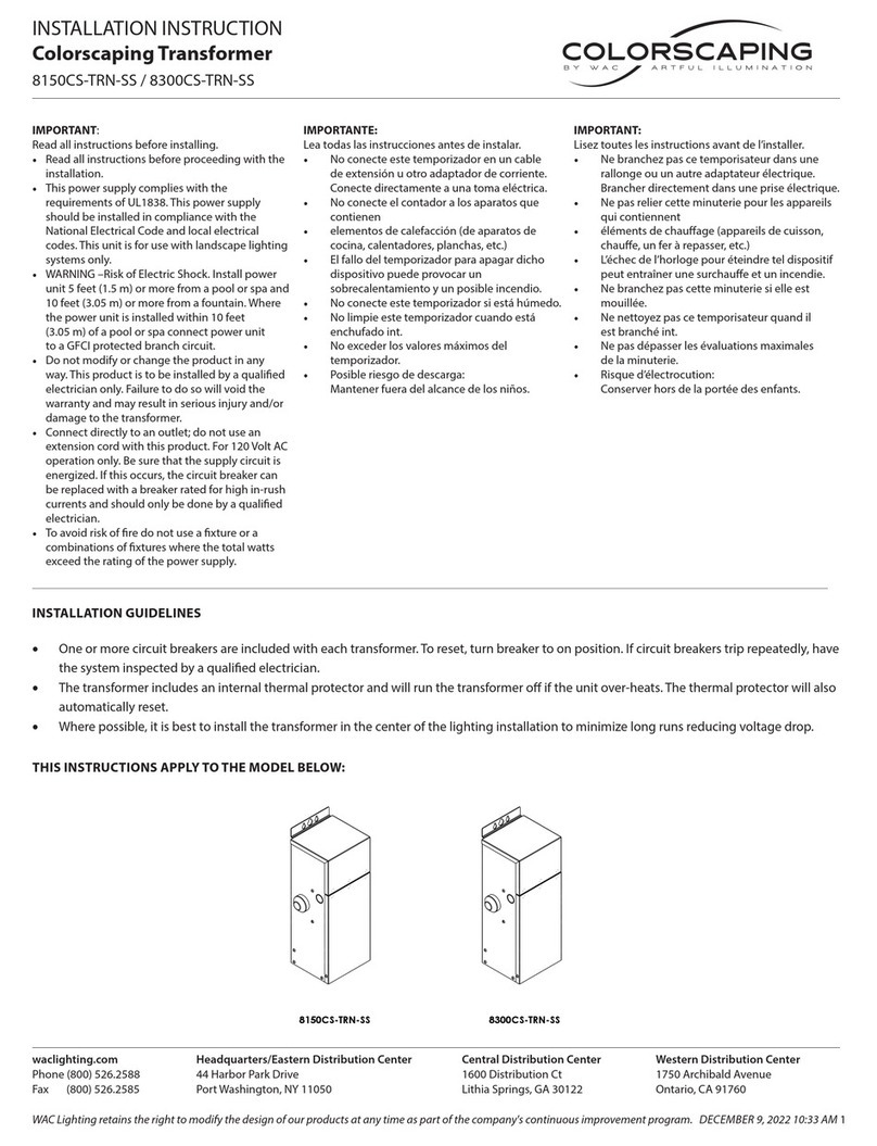 WAC COLORSCAPING 8150CS-TRN-SS User manual