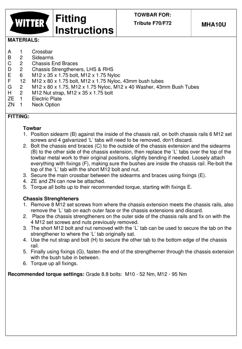 Witter MHA10U Fitting instructions