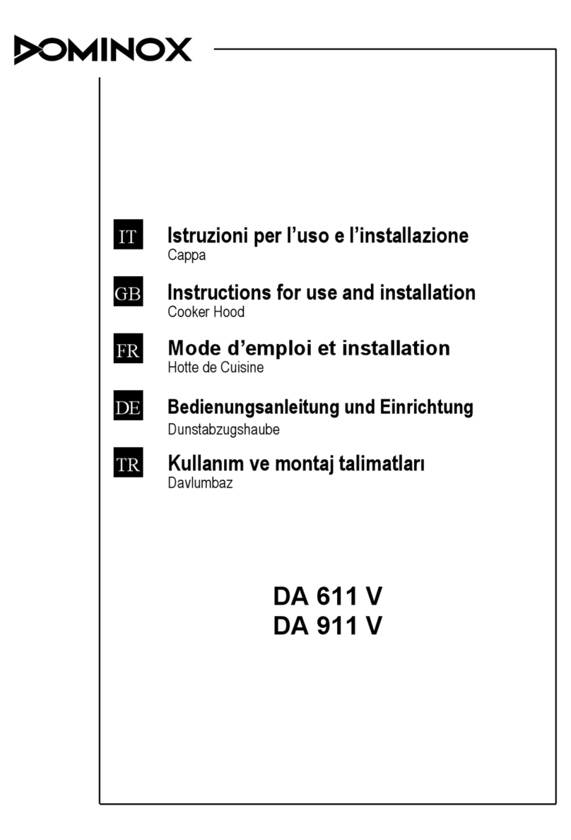 Dominox DA 611 V Instructions for use and installation