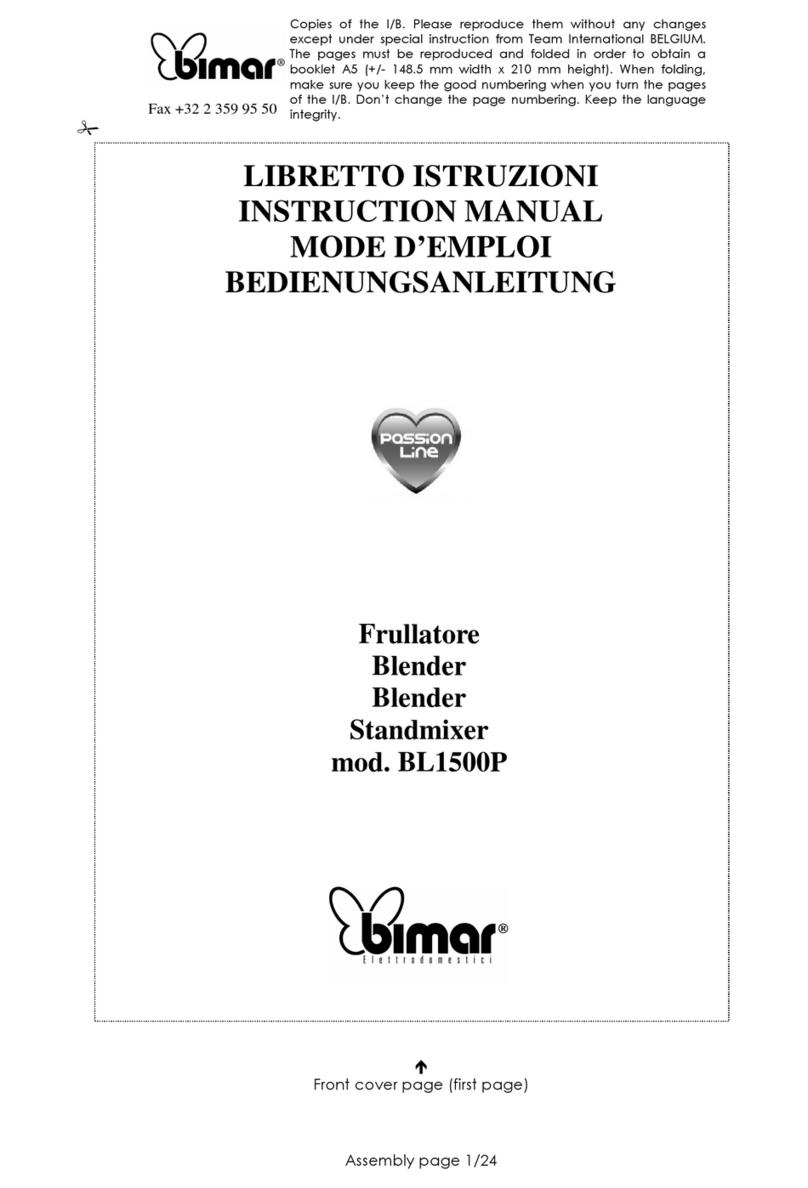 Bimar BL1500P instruction manual