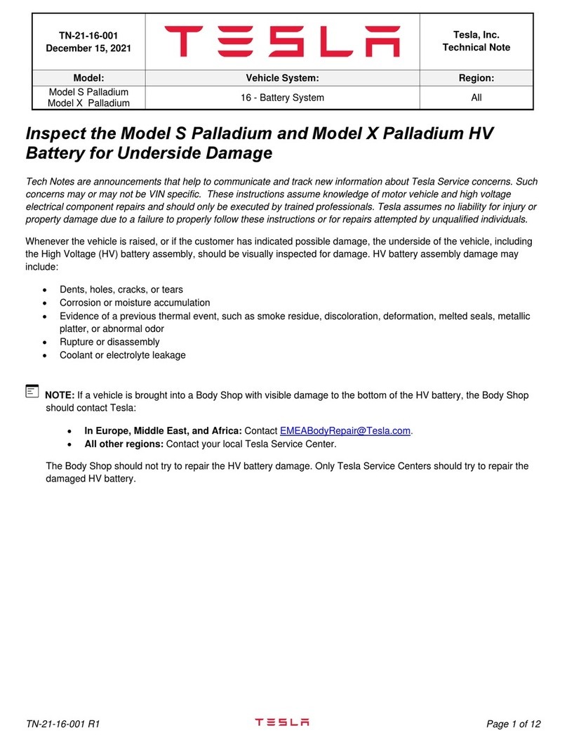 Tesla Model S Palladium Specification sheet