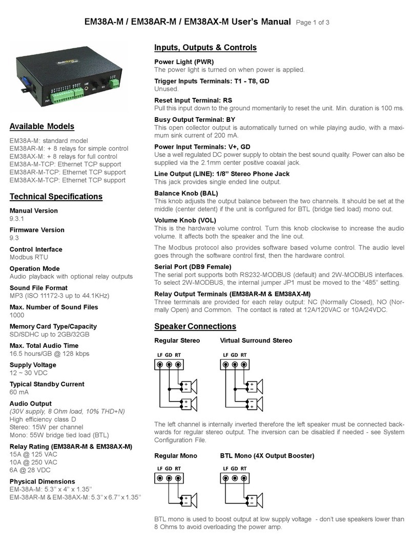 Eletech QuickWave EM38A-M User manual