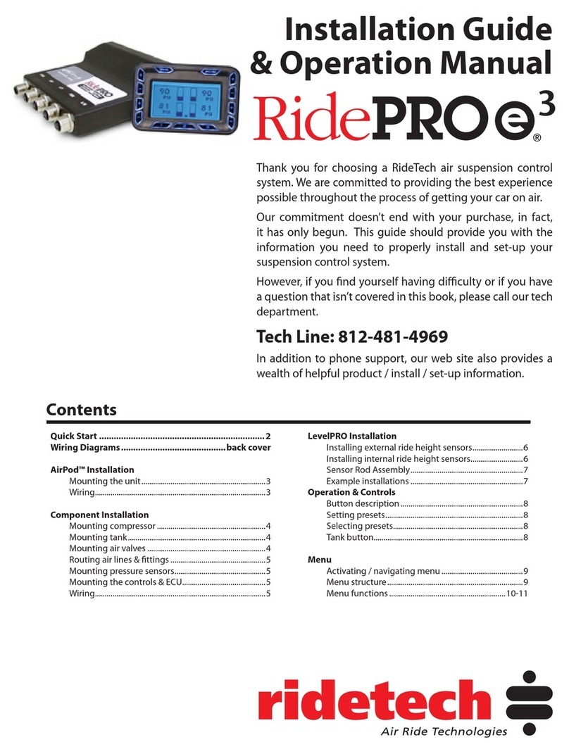 Ridetech RidePRO e3 Installation and operation manual