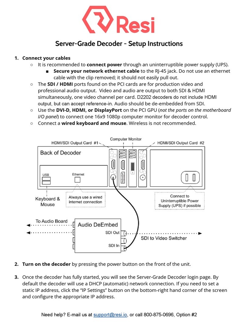 Resi Server-Grade Decoder Setup instructions