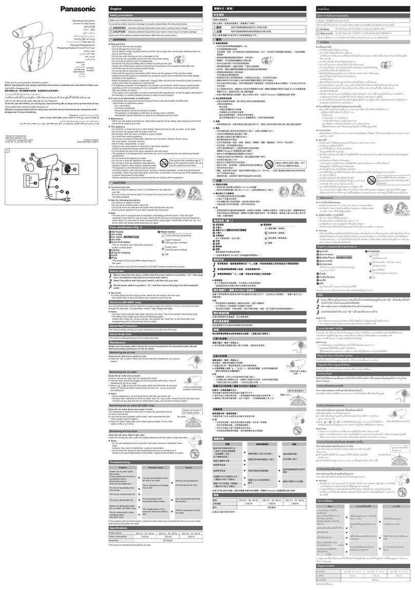 Panasonic EH-NE27 operating instructions