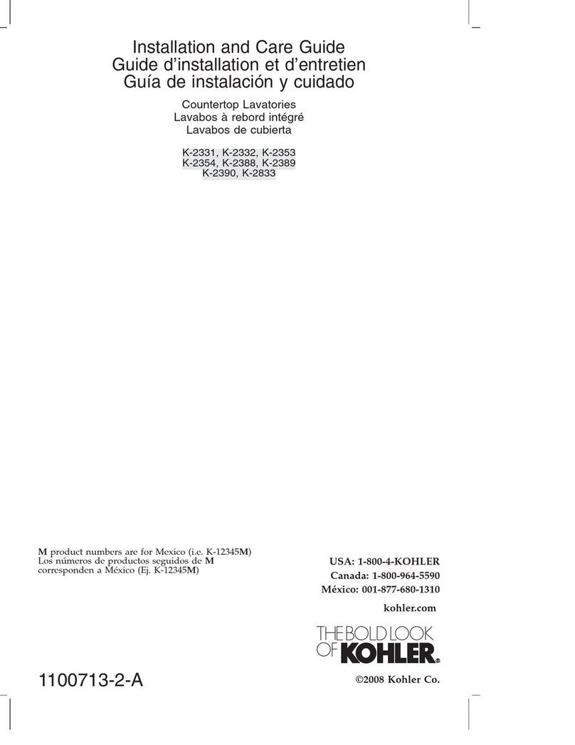 THE BOLD LOOK OF KOHLER K-2331 Assembly instructions
