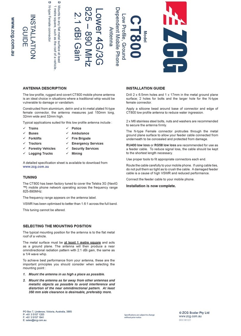 ZCG CT800 User manual