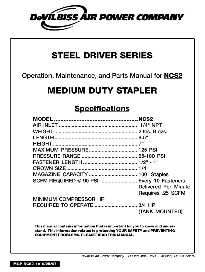 DeVillbiss Air Power Company STEEL DRIVER Series User manual