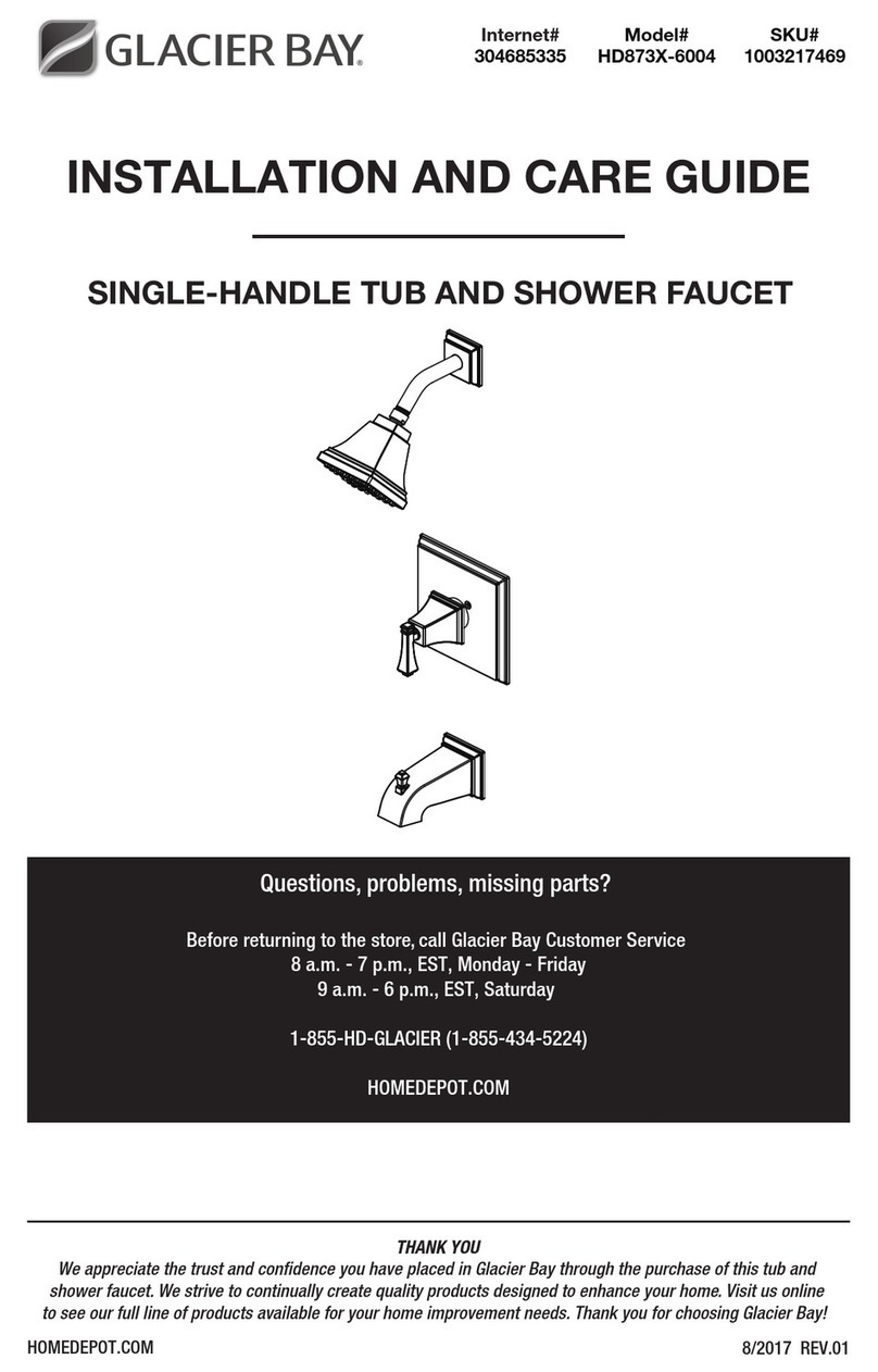 HOMEDEPOT Glacier bay HD873X-6004 Installation and care guide