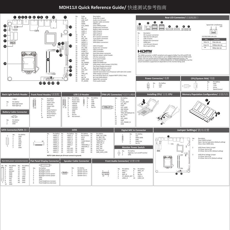 Gigabyte MDH11JI Quick reference guide