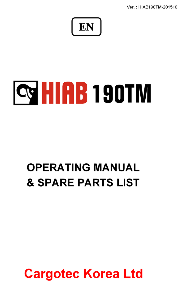 HIAB 190TM Operating manual / spare parts list