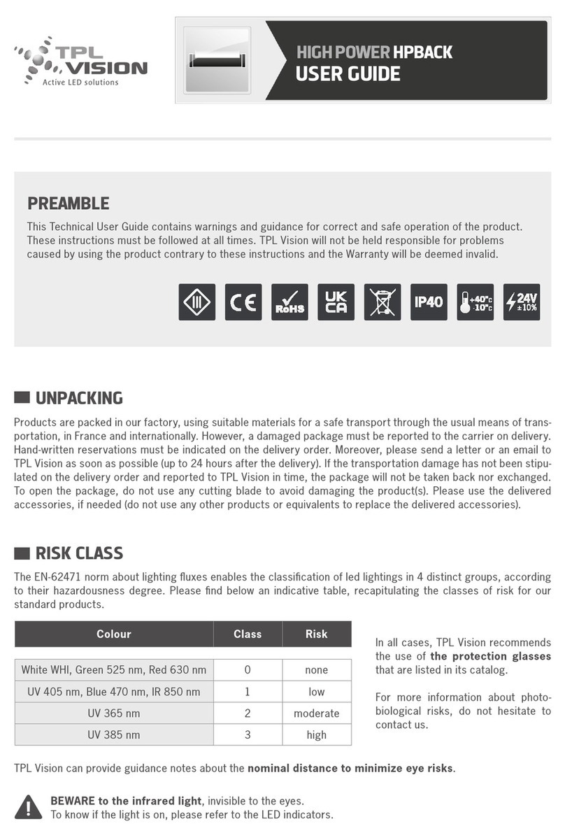 TPL VISION HIGH POWER HPBACK user guide