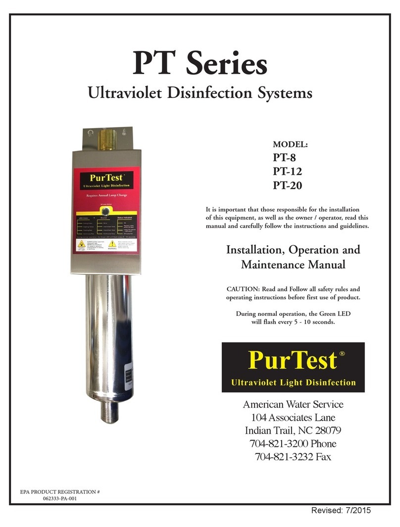 PurTest PT-8 Installation, operation and maintenance manual