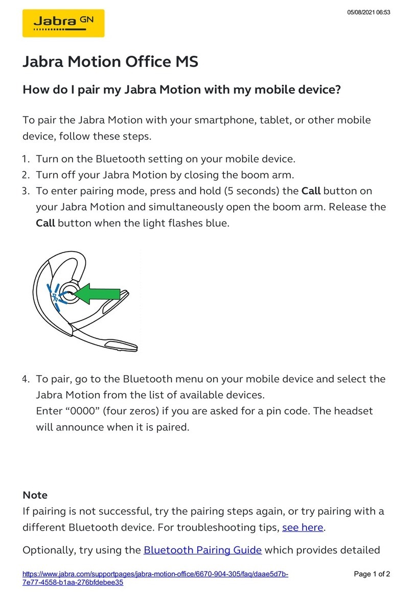 Jabra Motion Office MS User manual