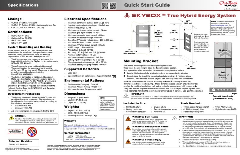 EnerSys OutBack Power SkyBox User manual