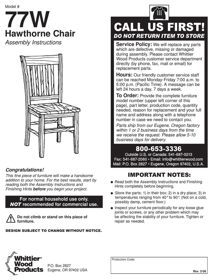 Whittier Wood Furniture Hawthorne 77W Assembly instructions Whittier Wood Furniture Hawthorne 77W Assembly instructions