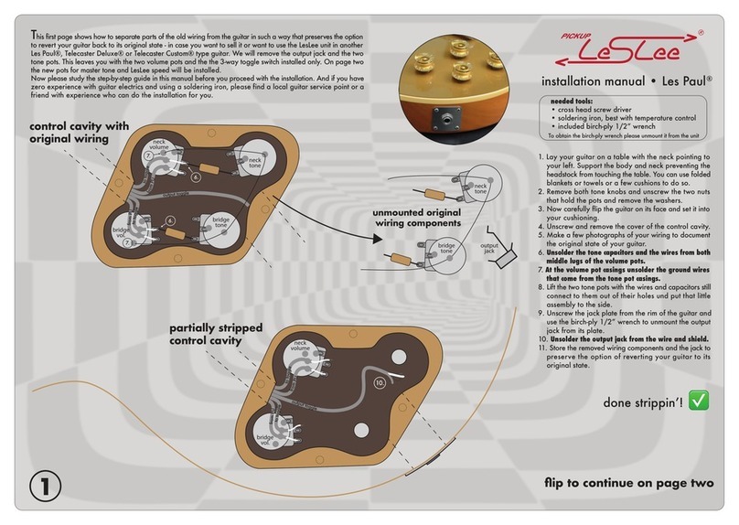 Pickup LesLee Les Paul installation manual