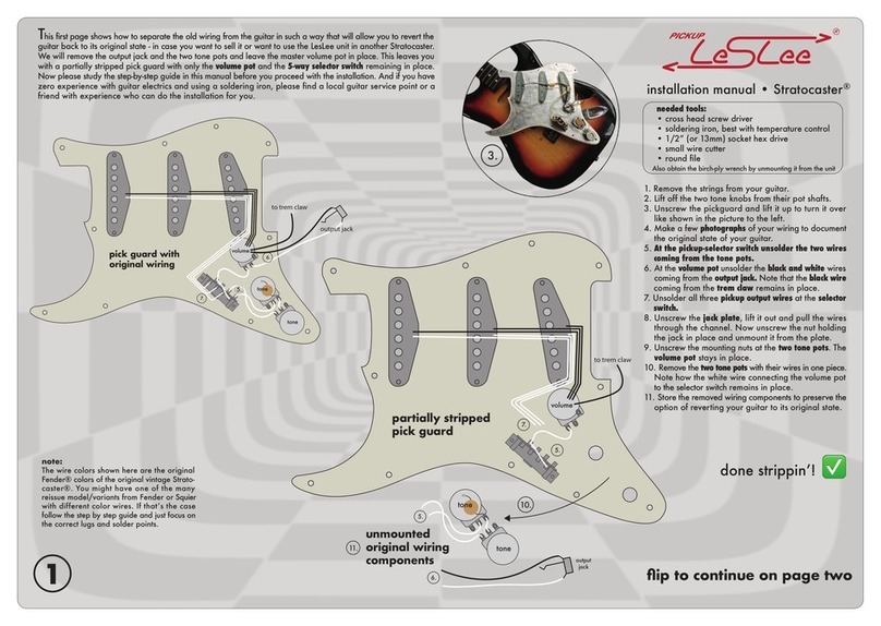 Pickup LesLee Stratocaster installation manual