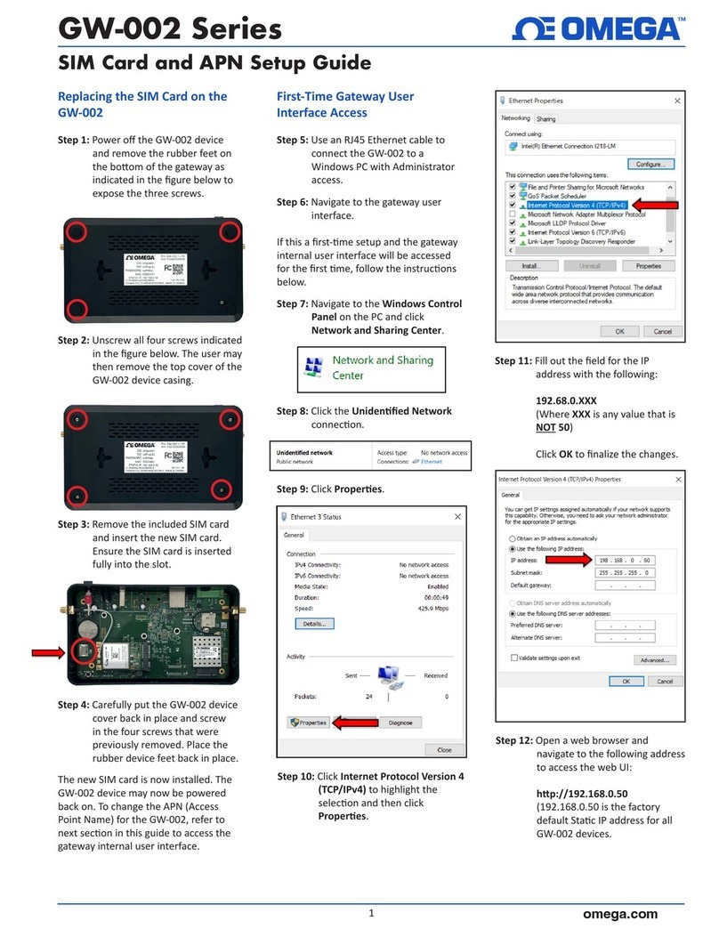 Omega GW-002 Series User manual