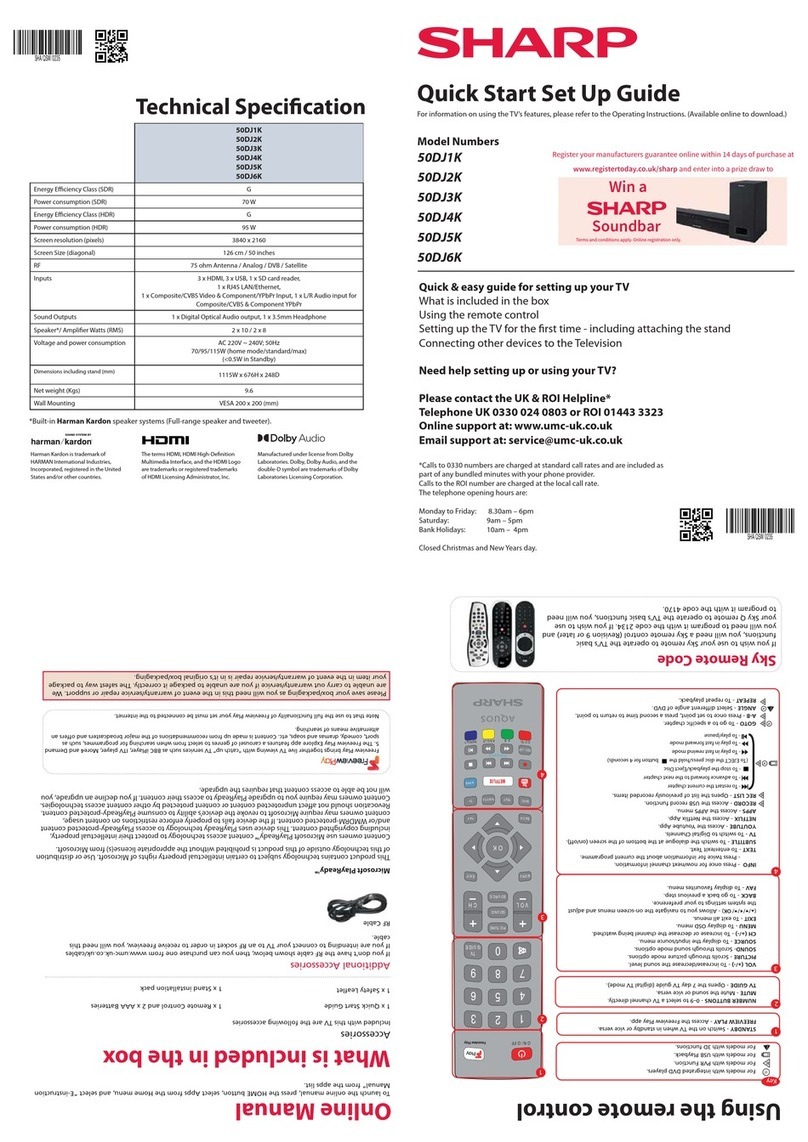 Sharp 50DJ1K User manual Sharp 50DJ1K User manual