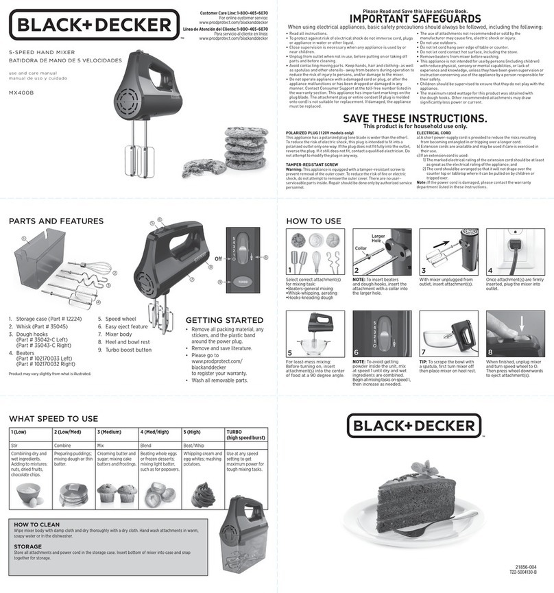 Black & Decker MX400B User manual