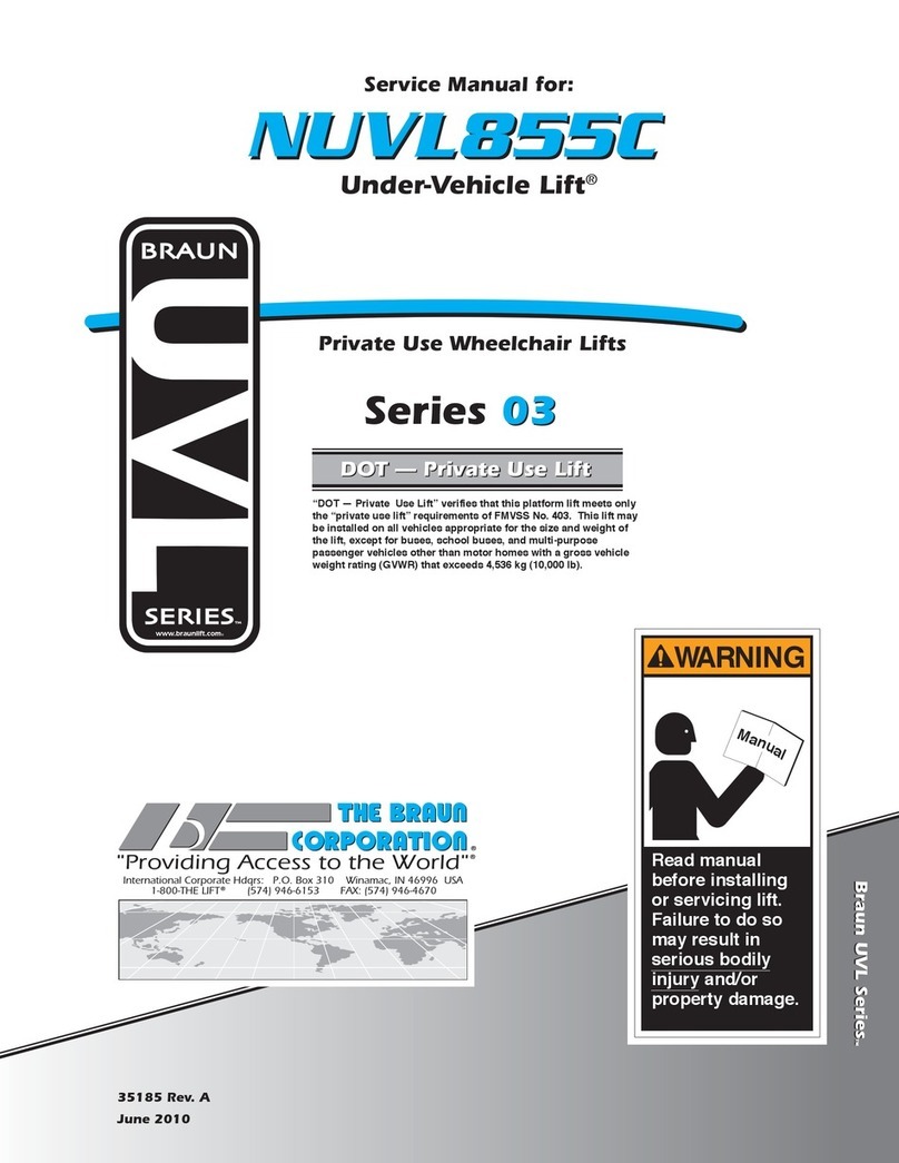 Braun Under-Vehicle Lift NUVL855C Service manual