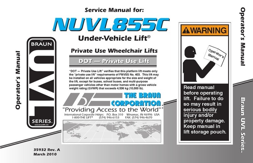Braun Under-Vehicle Lift NUVL855C User manual Braun Under-Vehicle Lift NUVL855C User manual