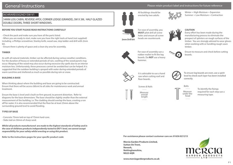 Mercia Garden Products 0634RARE0302ND1SW-V1 General instructions