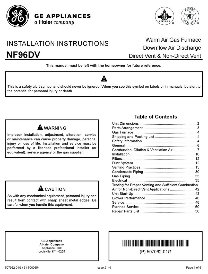 Haier GE NF96DV installation instructions