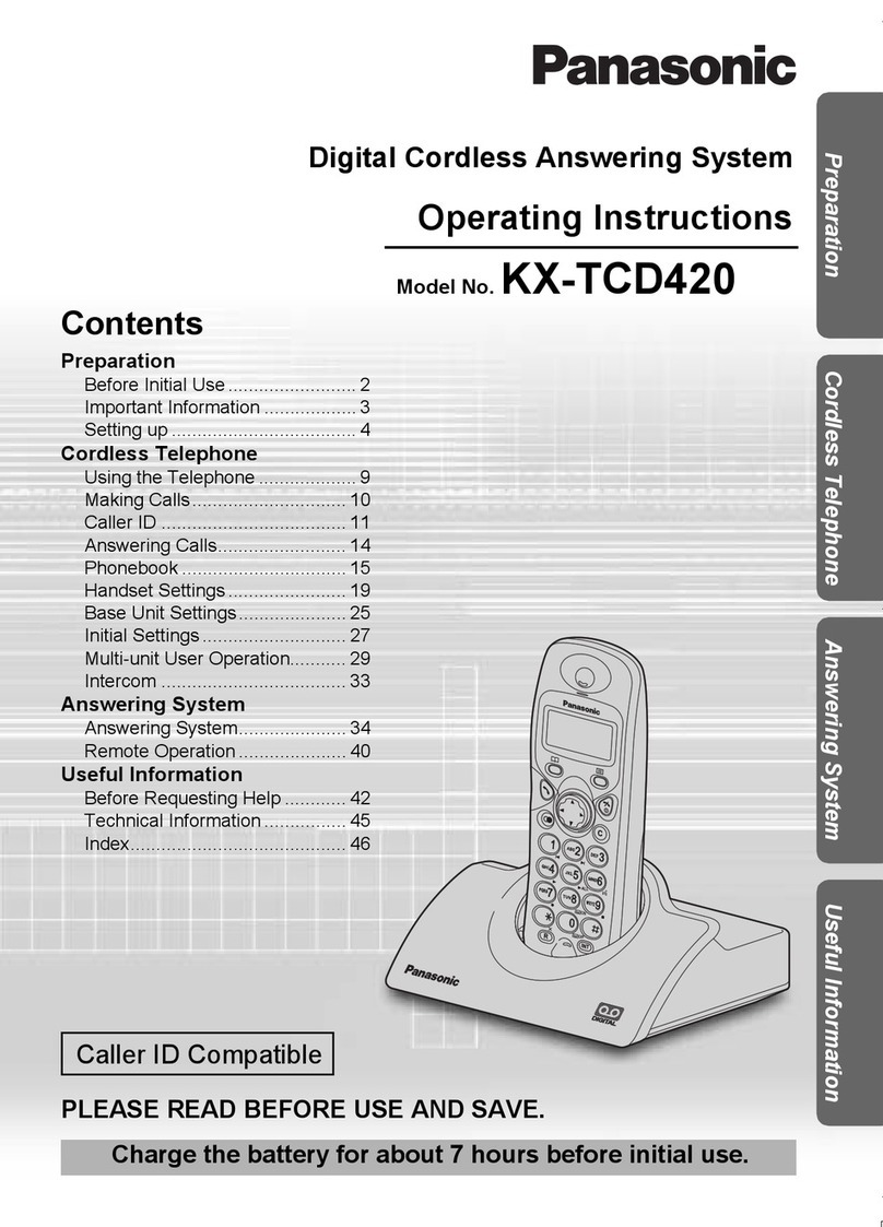 Panasonic KX-TCD420 operating instructions
